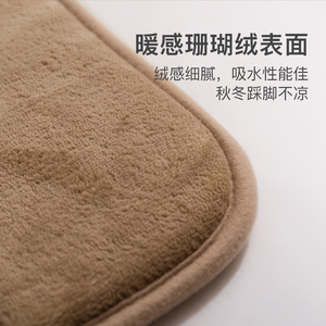Memory Foam Bath Mat Rectangle Anti Slip Machine Washable Solid Color Modern Bathroom Rug - Product Image 4