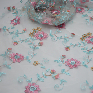Tulle en polyester doux, tissu en maille transparente brodé de fleurs délicates, pour lingerie féminine, soutiens-gorge, culottes, sous-vêtements, design - Product Image 3