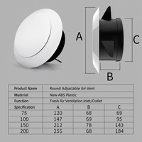 Diffuseur de ventilation de plafond pour unité de traitement d'air (UTA) de système CVC en ABS, pour l'air de retour, design moderne pour appartements