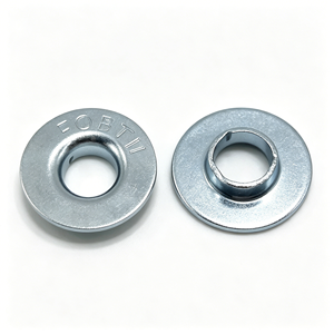 Œillets ronds plats personnalisés en zinc plaqué avec limiteur de compression - Product Image 2