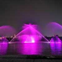 Fuente de Agua Musical Decorativa de Acero Inoxidable Comercial, Diseño Moderno, con Control Multimedia para Decoración de Paisajes Exteriores