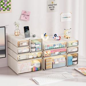 Органайзер для канцелярских принадлежностей DAYOOH, пластиковый, настольный, с выдвижными ящиками, штабелируемый, оптом - Product Image 5