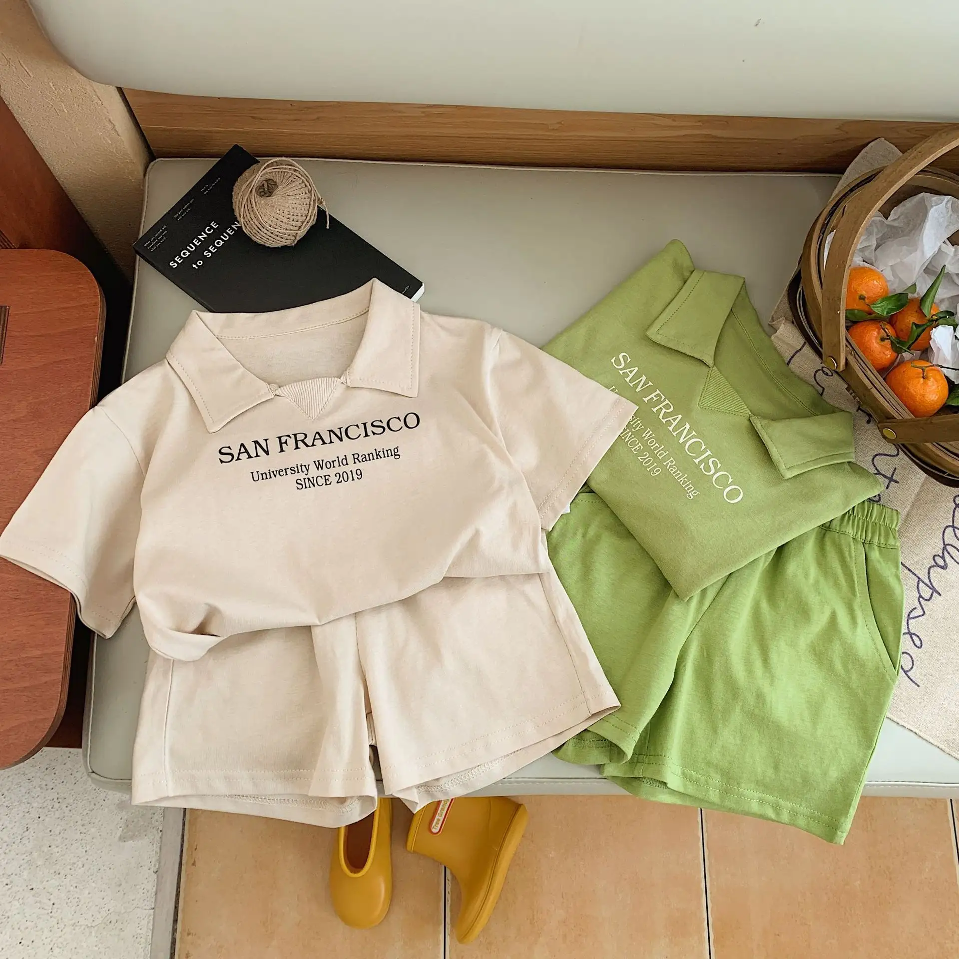 Çocuk giysileri satıcı özel yürüyor Boys giyim setleri Polo T Shirt şort 2022 yaz iki parçalı Set Boy için