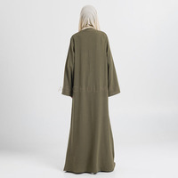 Abaya musulmane en tissu crêpe léger personnalisé Aschulman pour femmes, vêtements islamiques, couleur unie, longueur entière, élégante, modeste