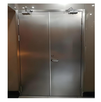 Ensemble complet de portes extérieures ignifuges en acier inoxydable de Guangzhou, porte ignifuge en acier de 90 minutes avec barre anti-panique certifiée CE