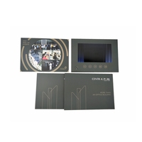 Ventes Flash Livre Vidéo en Lin avec Écran LCD Carte d'Invitation de Mariage Carte Cadeau Brochure Vidéo Carte de Vœux Vidéo pour Mariage