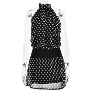 Nuovo Abito Estivo da Donna a Pois, Vestito alla Moda con Scollo all'Americana e Schiena Scoperta in Chiffon, Gonna Aderente Stile Hot Girl - Product Image 5