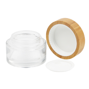 Pot en verre <span class=keywords><strong>noir</strong></span> mat personnalisé rechargeable de 30g, 50g, 100g avec couvercle en <span class=keywords><strong>bambou</strong></span> sans BPA pour emballages de cosmétiques et de soins de la peau - Product Image 6