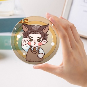 Dessous de verre rond en acrylique personnalisé mignon imprimé UV usine de conception de fée de dessin animé pour tasse de <span class=keywords><strong>cocktail</strong></span> sur le bureau - Product Image 5