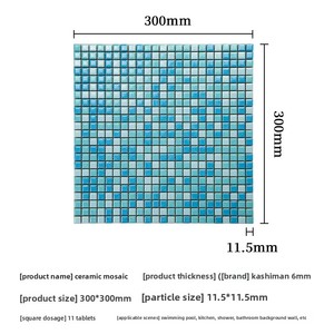 Carrelage Mosaïque Carré en Céramique Mat Minimaliste Moderne 300x300mm à Grain Rugueux pour Jardin, Cour, Mur de Fond et Piscine - Product Image 5