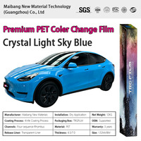 Film de protection de voiture imperméable de haute qualité, série Gloss Crystal, bleu, film de changement de couleur pour toute la carrosserie, autocollant de voiture