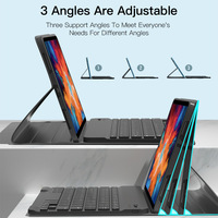 Étui pour tablette avec clavier magnétique sans fil 11 pouces Protection complète Étuis intelligents pour tablettes pour Redmi Pad SE 2024
