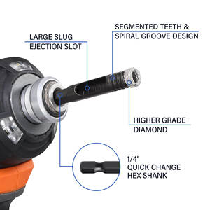 Nhanh chóng thay đổi Hex kim cương lõi khoan bit thiết lập di động tổng chiều dài <span class=keywords><strong>60mm</strong></span> Kim Cương khoan lõi bit - Product Image 2
