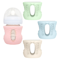 Soporte para Biberón de Silicona de Grado Alimenticio, Libre de BPA, Forma de Pirámide, con Asas de Fácil Agarre, Flujo Medio, para Biberones de 240 ml
