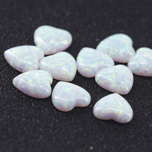 Phòng thí nghiệm tạo ra <span class=keywords><strong>Opal</strong></span> tổng hợp <span class=keywords><strong>Opal</strong></span> cacochons hình trái tim op17 phẳng trở lại đá trang trí đá trắng cho đồ trang sức - Product Image 3