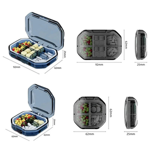 6 Grids <b>Pill</b> Storage Box Travel Medicines Storage Box Separation Mini Portable Organizer <b>Container</b> With Seal Ring - Product Image 6