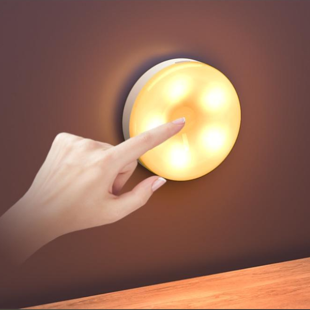 USB Rechargeable LED Closet Light Modern Puck Remote Control Dimmable Cabinet Lighting Magnet Stick-On Battery Wireless Design