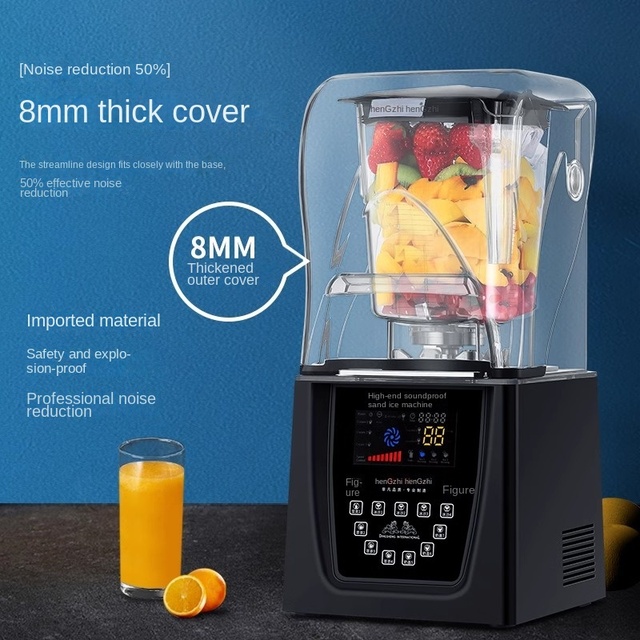 Commercial Shaved Ice Machine Cover High-Speed Blender Fully Automatic Ice Crusher 220V for Milk Tea Dessert Shops-Wholesale