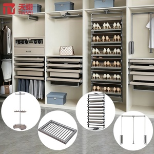 Furniture Wardrobe Hardware Closet Organizer Metal Pull Out Shoe Rack Trouser Rack Lift up Hanger Jewelry <b>Box</b> - Product Image 1