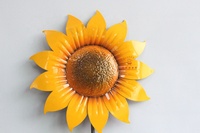 Nouveau design traditionnel, piquet décoratif de jardin en fer forgé motif tournesol, thermolaqué, 150 cm, pour treillis et portails de clôture