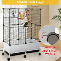 Cage à perruches populaire pour oiseaux de compagnie, design compact, facile à nettoyer, en plastique durable, pour usage intérieur