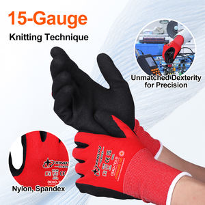 قفازات نتريل حمراء رملية من XINGYU، 15 جرام، للحماية، مرنة، للاستخدام الصناعي والبناء، قفازات عمل ثقيلة مخصصة للسلامة - Product Image 5