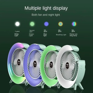 Symphony Flash Lighting Mini ventilador de soporte de mesa de alta calidad con luz RGB USB recargable para el hogar ventilador portátil de refrigeración - Product Image 4