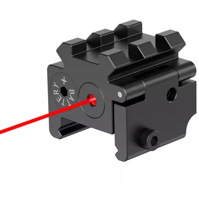 Compact Outdoor Tactical Laser Sight with Small Square LED Light Source Red Optical Calibrator Fixed on Bracket
