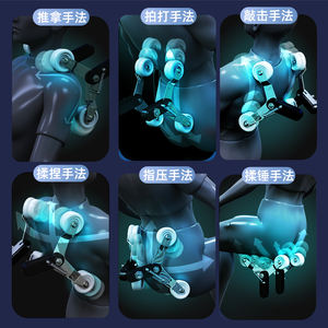 Silla de masaje profesional Zero Gravity, masajeador corporal con pista 4D de tacto humano, color gris - Product Image 6