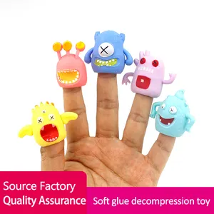 Promotional Gifts For Kids Mini Plastic Toy Monster Animal Finger Puppet Set Toys For Vending Capsule