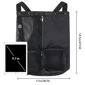 Bolsa de gimnasio de malla transpirable de nailon de uso diario para hombre, Mochila deportiva con cierre de cremallera personalizable con forro de lona, Asa con patrón de caramelo - Product Image 4