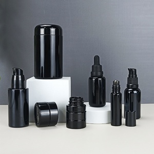 Frasco de Vidrio Redondo Grande de 250g 500g con Protección UV, Negro Oscuro, Ultravioleta, Hermético, a Prueba de Olores, para Almacenamiento - Product Image 1