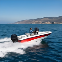 Bateau de planage Chaser 430 de 4,3 m, fond en V à 14 degrés, bateau de pêche en fibre de verre, moteur hors-bord max. 60 CV