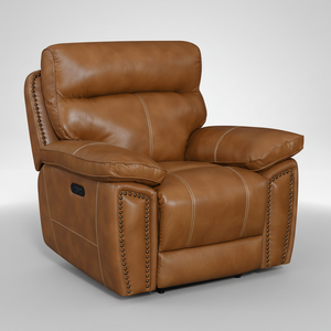 Fauteuil inclinable <span class=keywords><strong>électrique</strong></span> à double moteur, zéro espacement mural, cuir marron - Product Image 5