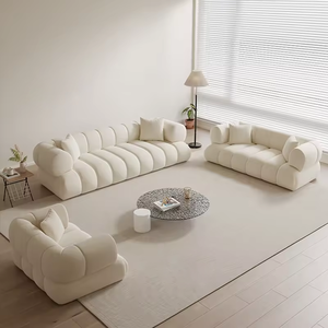 <span class=keywords><strong>Canapé</strong></span> en mousse nuage de style crème français, design capitonné incurvé, montage facile, taille personnalisée, <span class=keywords><strong>canapé</strong></span> compressé pour appartements et espaces de vie - Product Image 4