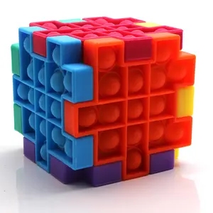 Novo design atacado silicone diy 3d cubo educacional, grãos mágicos, quebra-cabeça rotativo, cubo do infinito, brinquedo