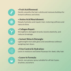 ผู้ผลิตสเปรย์บำรุงเส้นผมสูตรคอลลาเจนและกรดผลไม้ ช่วยเพิ่มความชุ่มชื้นและซ่อมแซมเส้นผม รับผลิตแบบ OEM ODM แบรนด์ส่วนตัว - Product Image 5