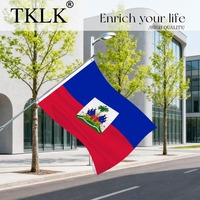 1 pièce/2 pièces Drapeau d'Haïti 3x5 pieds Drapeau durable Bannière en polyester de qualité supérieure Couleurs vibrantes 2 œillets Décorations de vacances Chine continentale