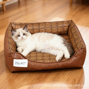 Summer rattan cat and dog <b>beds</b>, Teddy small, medium and large breed square <b>beds</b>, cooling mats, ice pads, all-season, cat - Product Image 5