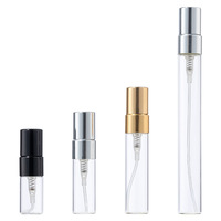 Flacon de parfum vide en verre tubulaire fin 2ml 3ml 5ml 10ml, vaporisateur de voyage portable avec pompe à sertir et buse en aluminium
