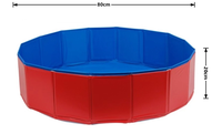 Piscine pliable pour chiens et chats en PVC bleu et rouge, durable, 80x20cm, certifiée CE BSCI EN-71