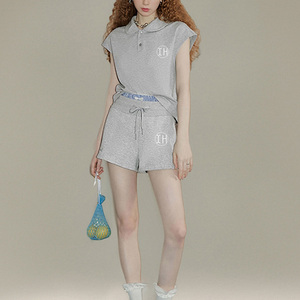 Ensemble 2 pièces décontracté à manches courtes et boutons pour femmes, <span class=keywords><strong>tennis</strong></span>, course à pied, <span class=keywords><strong>survêtement</strong></span> de sport pour femmes - Product Image 2