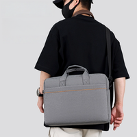 Sac à main décontracté grand format imperméable et antichoc unisexe, sac à main en polyester doux avec fermeture éclair pour ordinateur portable, travail, affaires