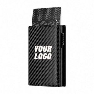 Portefeuille en cuir avec blocage RFID, porte-cartes de crédit pop-up, en aluminium, cadeaux promotionnels personnalisés - Product Image 1