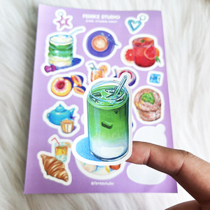 Hojas de pegatinas de vinilo personalizadas impermeables con varios diseños, hoja de pegatinas bonitas con corte de beso transparente A6 para promoción - Product Image 4