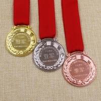 Accepter le logo laser personnalisé Autocollant époxy logo Médaille vierge en or argent bronze 3D avec ruban