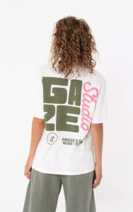 <span class=keywords><strong>Camiseta</strong></span> Personalizada <span class=keywords><strong>con</strong></span> Estampado Gráfico para <span class=keywords><strong>Mujer</strong></span> - <span class=keywords><strong>Camiseta</strong></span> Extra Grande 100% Algodón <span class=keywords><strong>con</strong></span> Estampado de Letras en la Espalda, OEM/ODM por Fábrica de Ropa de China - Product Image 4