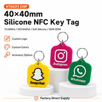 Etiquetas NFC de Silicona Impermeables para Redes Sociales, Ntag213 215 216, Etiqueta RFID con Forma Personalizada para Reseñas de Google, Instagram, Facebook