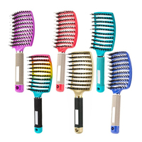 FYD creux carré Air grille peignage brosse de coiffure maison moelleux peignage brosse démêlant brosse à cheveux pour femmes et fille