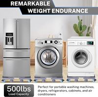 Support pour mini-réfrigérateur avec 4*2 roulettes pivotantes verrouillables, chariot mobile avec 4 pieds pour machine à laver, réfrigérateur et sèche-linge